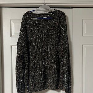 entro Black Speckled Crewneck Sweater